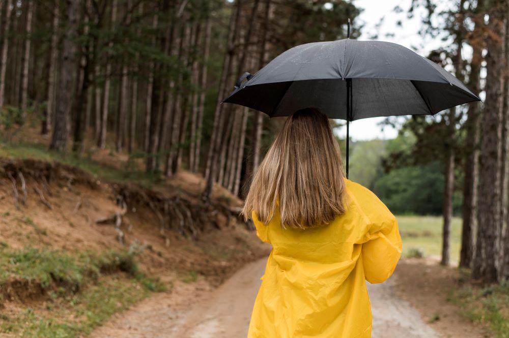 capelli in autunno con la pioggia